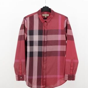 Woman's Burberry Check Button Down Shirt